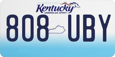 KY license plate 808UBY