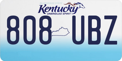 KY license plate 808UBZ