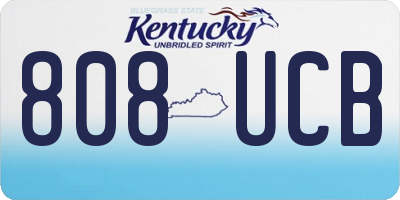 KY license plate 808UCB