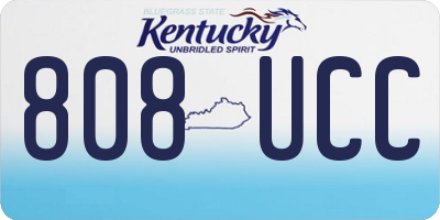 KY license plate 808UCC