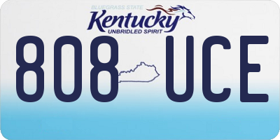 KY license plate 808UCE