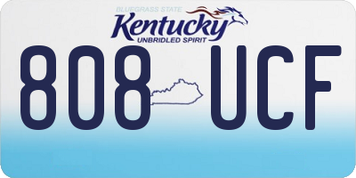 KY license plate 808UCF