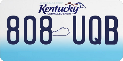KY license plate 808UQB