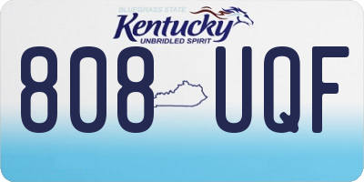 KY license plate 808UQF