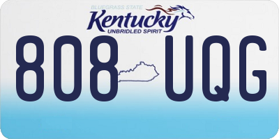 KY license plate 808UQG