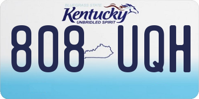 KY license plate 808UQH