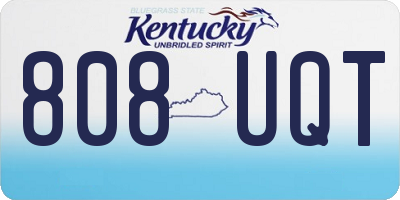 KY license plate 808UQT