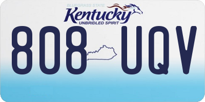 KY license plate 808UQV