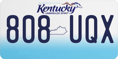 KY license plate 808UQX