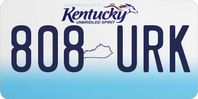 KY license plate 808URK