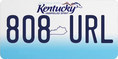 KY license plate 808URL