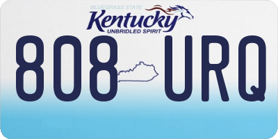 KY license plate 808URQ