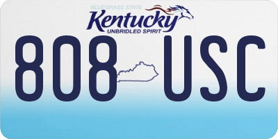 KY license plate 808USC