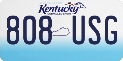 KY license plate 808USG