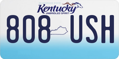 KY license plate 808USH