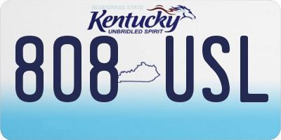 KY license plate 808USL