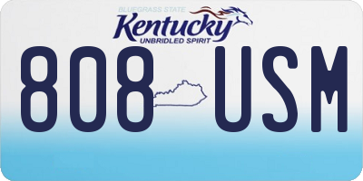 KY license plate 808USM