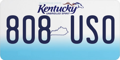 KY license plate 808USO