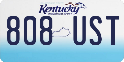 KY license plate 808UST