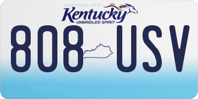 KY license plate 808USV