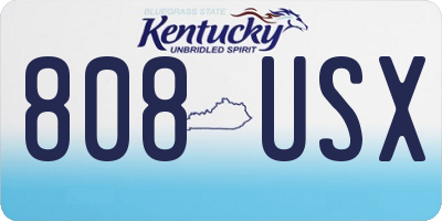 KY license plate 808USX