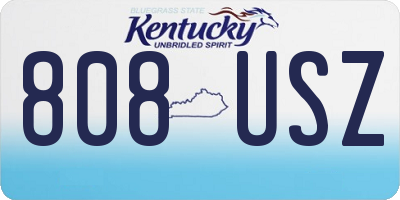 KY license plate 808USZ