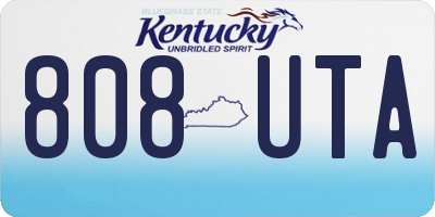 KY license plate 808UTA