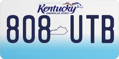 KY license plate 808UTB