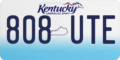 KY license plate 808UTE