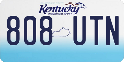 KY license plate 808UTN