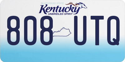 KY license plate 808UTQ
