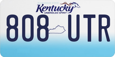 KY license plate 808UTR