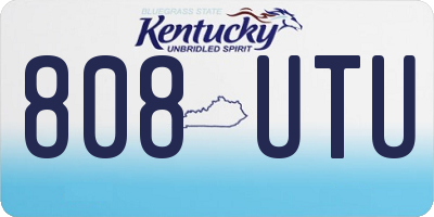 KY license plate 808UTU