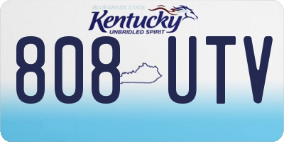 KY license plate 808UTV