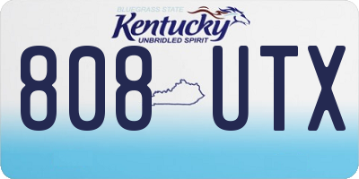KY license plate 808UTX