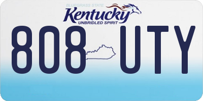 KY license plate 808UTY