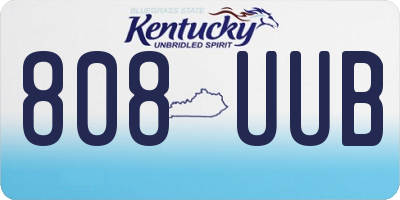 KY license plate 808UUB