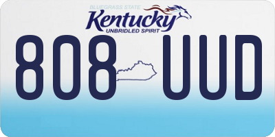 KY license plate 808UUD