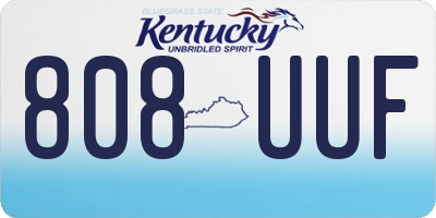 KY license plate 808UUF