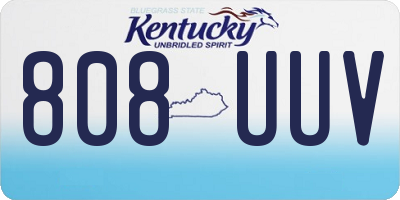 KY license plate 808UUV