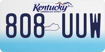 KY license plate 808UUW