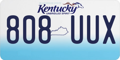 KY license plate 808UUX