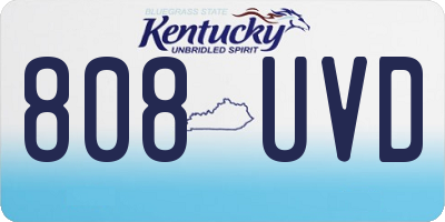 KY license plate 808UVD