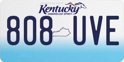 KY license plate 808UVE