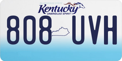 KY license plate 808UVH