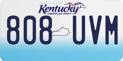 KY license plate 808UVM