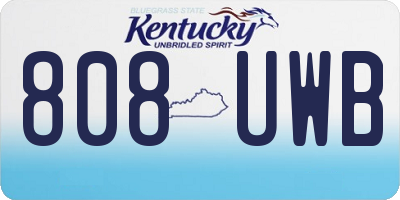 KY license plate 808UWB