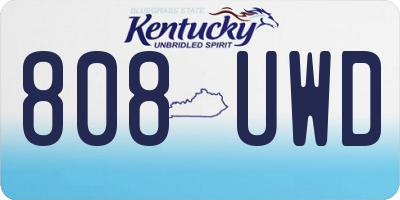 KY license plate 808UWD