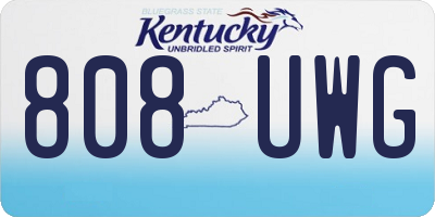 KY license plate 808UWG