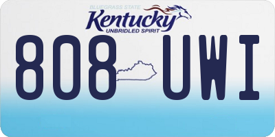 KY license plate 808UWI